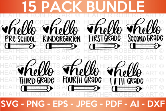 Hello School SVG Bundle 1: Graphics for Crafts