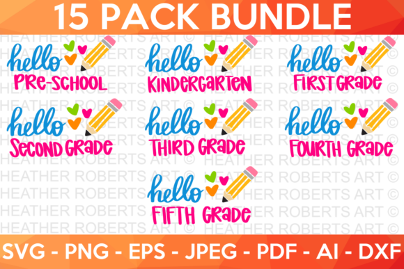 Hello School SVG Bundle 2: Graphics for Crafts